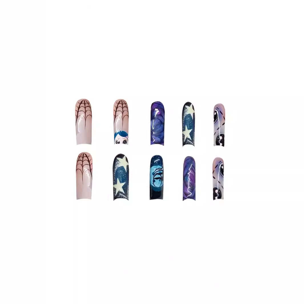 أظافر زائفة جرافيتي قابلة للفص - مراجعة Nail Art Press On وسعره